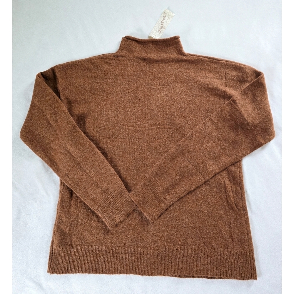 Mystree▪️Chesnut Brown Mockneck Sweater - Picture 2 of 7